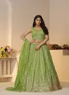 Kf 44 Green Jimmy Choo Embroidered Bridal Lehenga Bulk Orders In India